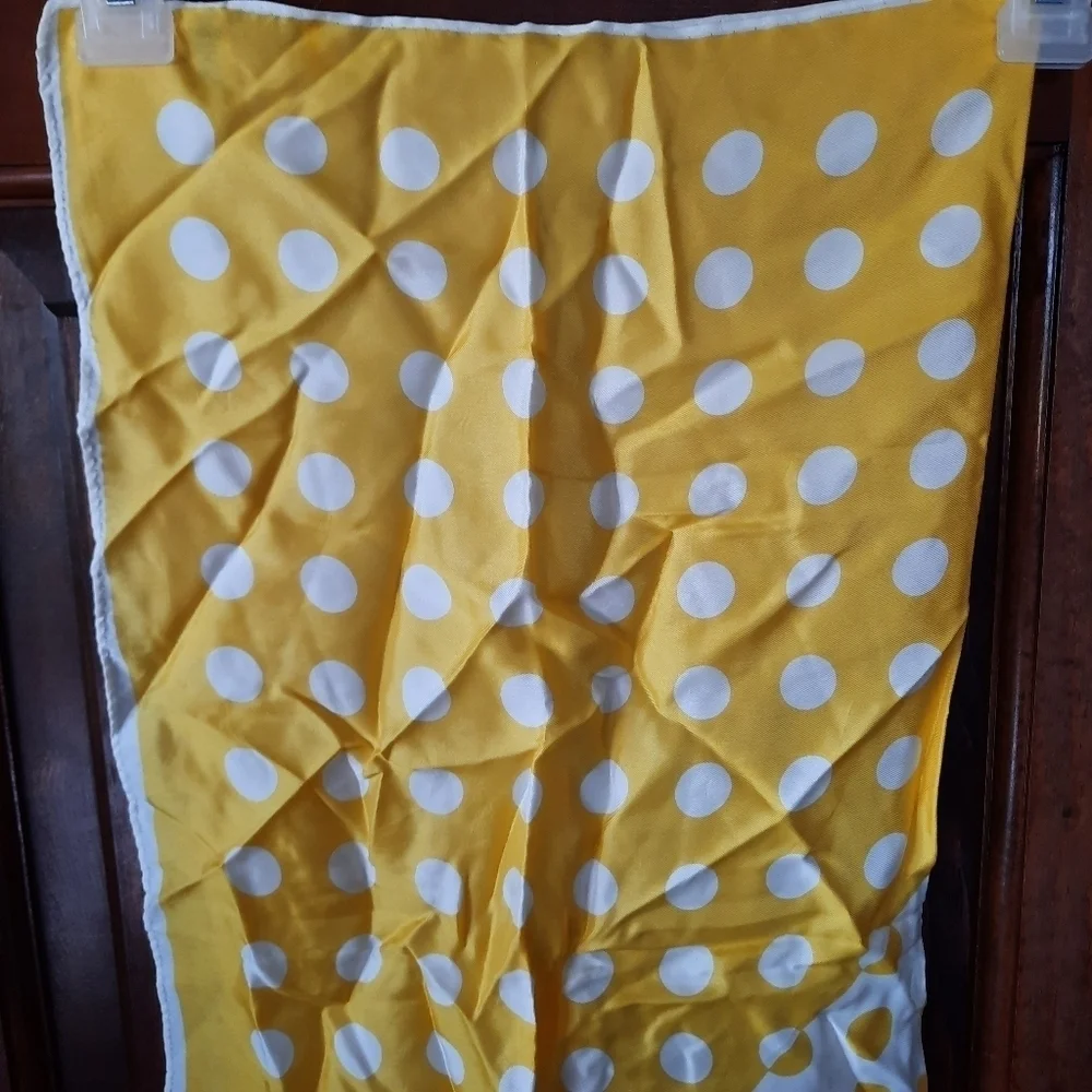 Yellow Polka Dot Scarf - Lightweight Women's Accessory